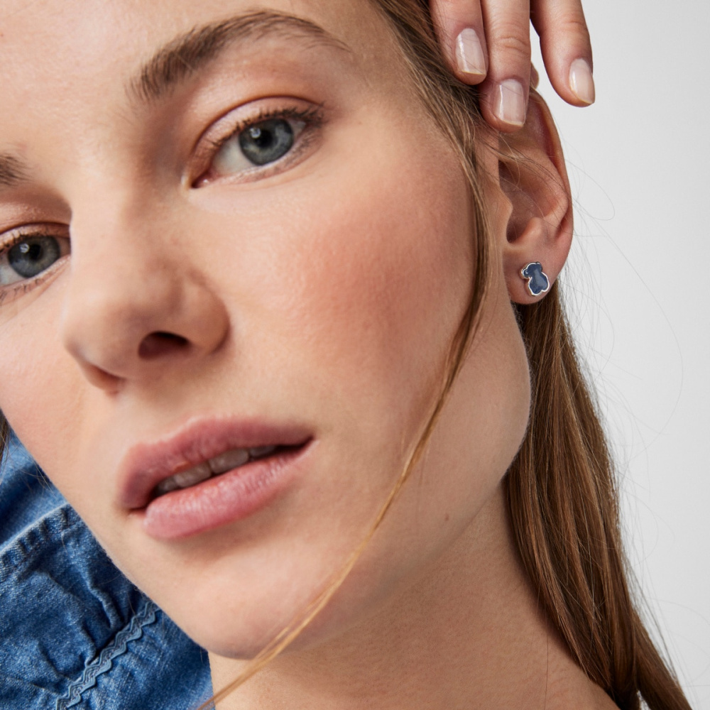 Серьги Icon Color из серебра с дюмортьеритом фото 8