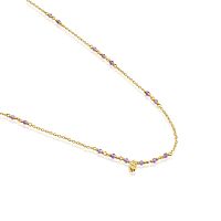 Колье Bold Bear из вермеля с аметистом