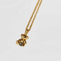 Кулон Bold Bear из вермеля с лабрадоритом