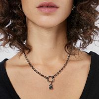 Кулон Bold Bear из темного серебра и вермеля