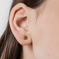 Серьги из вермеля с хромдиопсидом