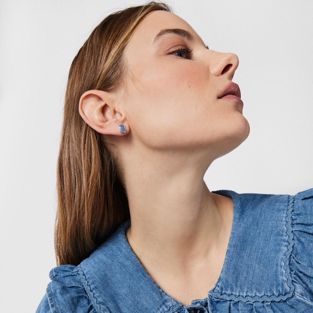 Серьги Icon Color из серебра с дюмортьеритом фото 6