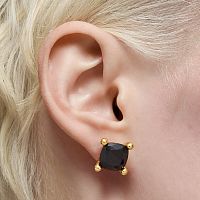 Серьги из вермеля с ониксом