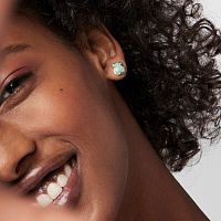 Серьги Icon Color из серебра с амазонитом