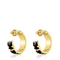 Серьги-креолы Icon Color из вермеля с ониксом