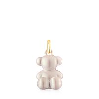 Кулон Bold Bear из стали с белым покрытием