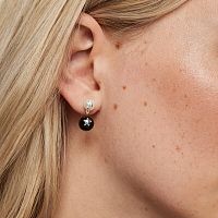 Серьги из серебра с жемчугом и шпинелью