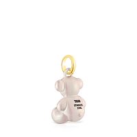Кулон Bold Bear из стали с белым покрытием
