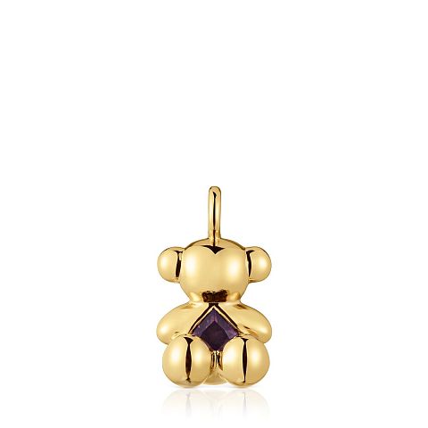Кулон Bold Bear из вермеля с аметистом
